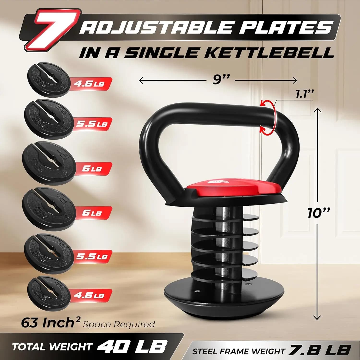 Kettlebell adjustable, kettle handle, kettlebell handle, convert to kettlebell weight set