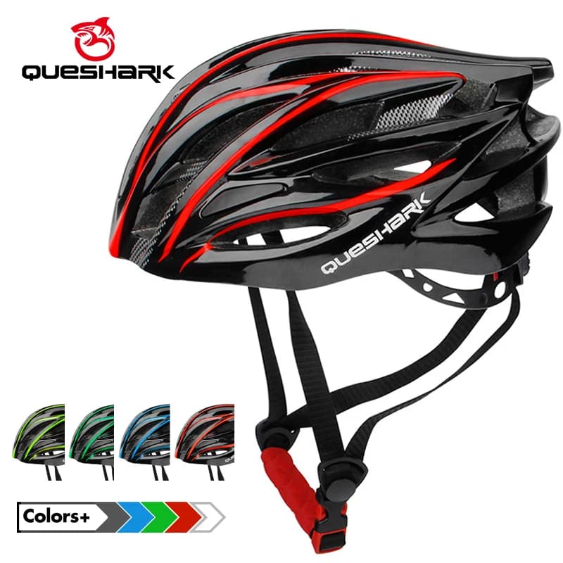 QUESHARK Men Women's Ultralight Cycling Helmet LED Backlight MTB Road Bike Bike Motorcycle Riding Safety Cat