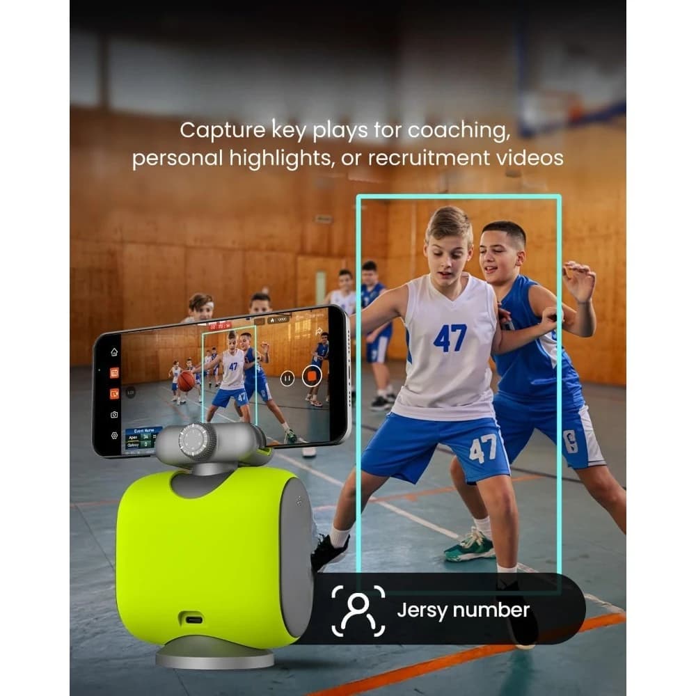 Telecamera Sportiva Chameleon AI 4K 60FPS per Calcio e Basket con Tracciamento per Sport di Squadra, Streaming Live Senza Abbonamento, iOS