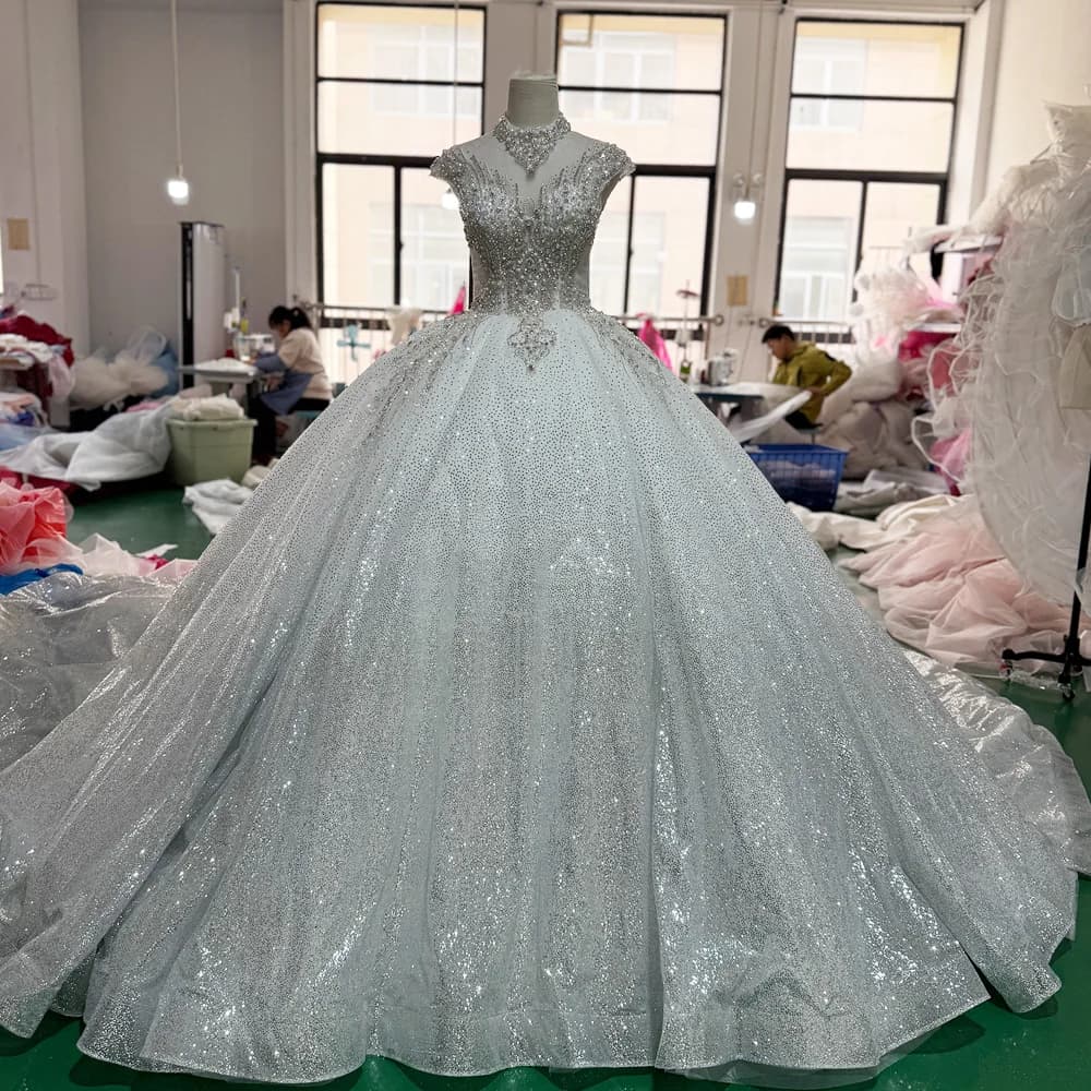 Abito da sposa Robe De Mariee Abito da ballo con maniche ad aletta Sweetheart con lacci sul retro Abito da sposa personalizzato