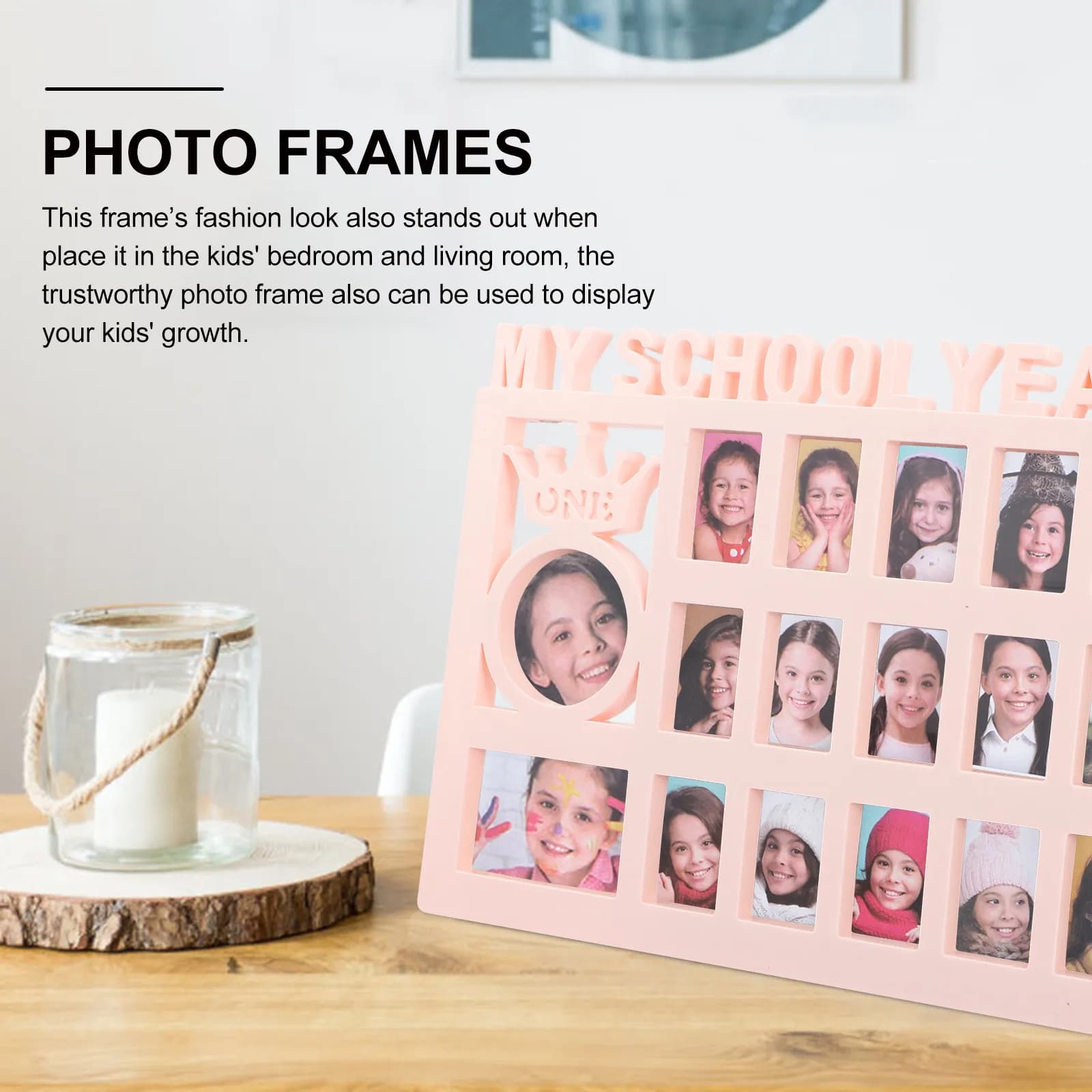 Long-lasting photo frame for home, creative and simple design, frame for school photos, significant gift for families and friends