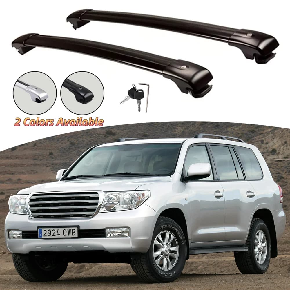 2PCS Traversa In Alluminio Misura per Toyota Land Cruiser LC200 J200 2008-2021 Barra Trasversale Tetto Rail Rack Bagagli Cargo Carrier Con Serratura