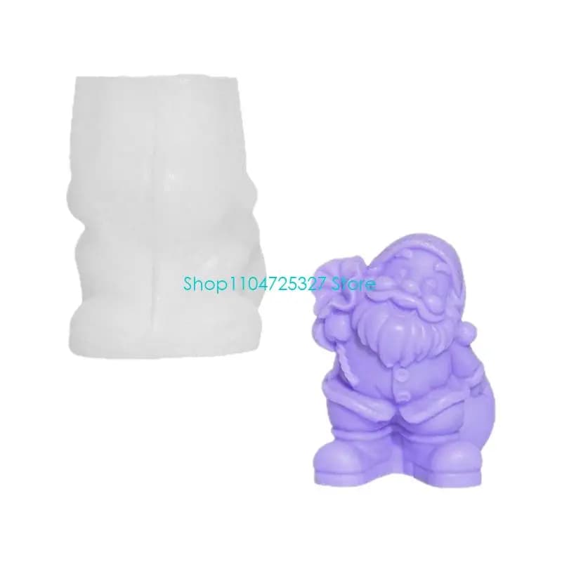 D8KF Santa Molds Casting Molds Christmas Silicone Mould Ornament Molds Plasters Molds Epoxy Resin Molds