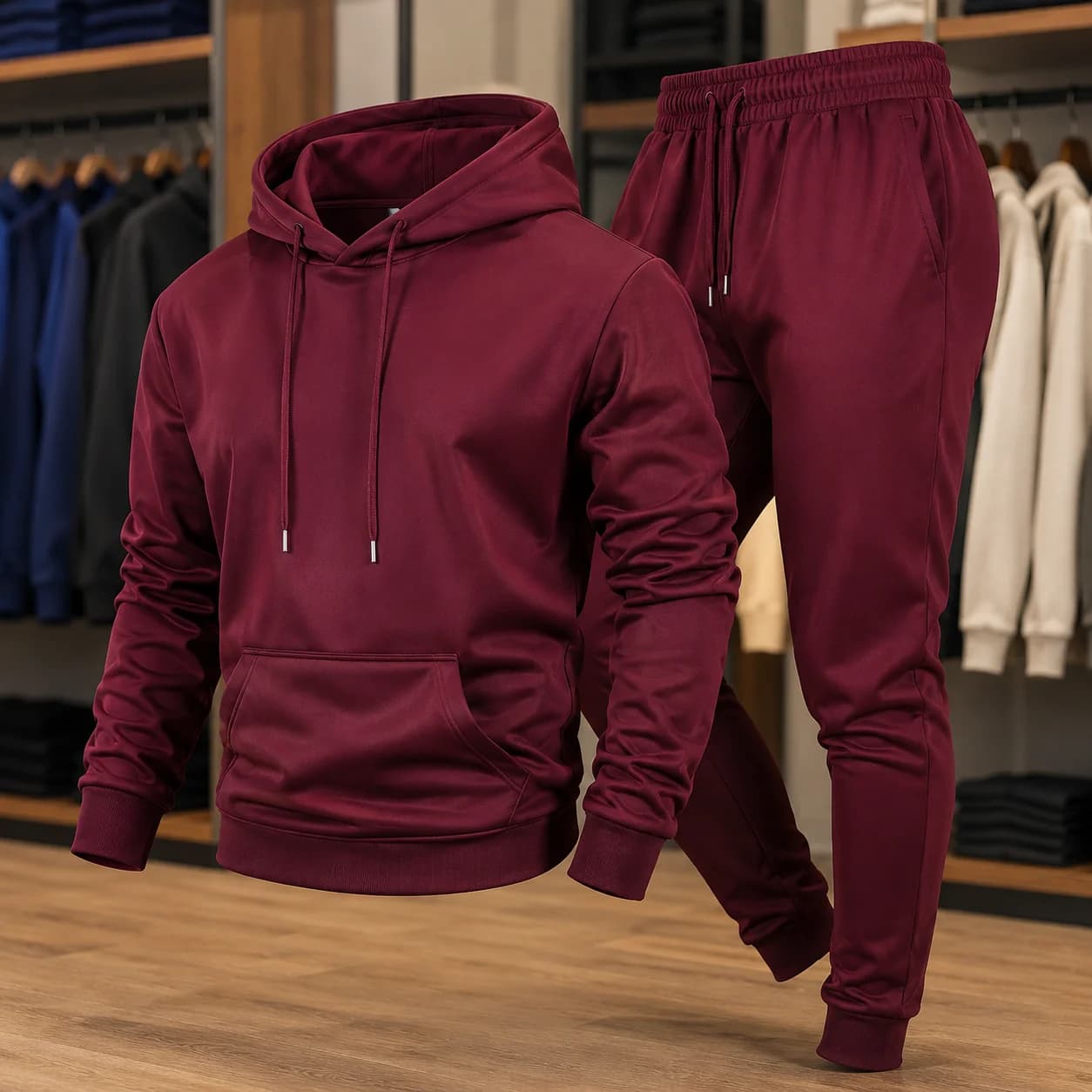 2026 Men's Tracksuit 2 Piece Set 10 Colors Pullover Hoodie Jogger Pants Autumn Winter Casual Streetwear Comfortable Daily Outfit
