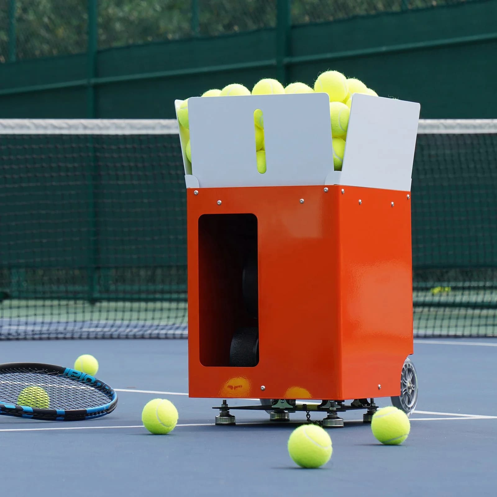 TS-08M Nuova attrezzatura portatile per tiro a palla controllata da app per macchina da allenamento per tennis in metallo per l'allenamento efficace