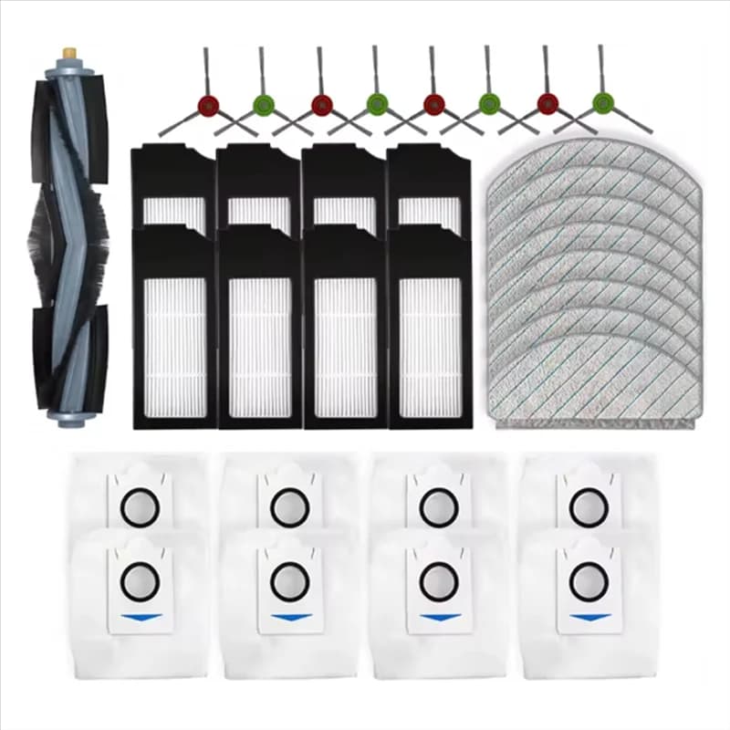 B51CNUOVO! Kit di Ricambio per Aspirapolvere Ecovacs X1 Plus/T10 Plus Include Spazzola Principale, Spazzola Laterale, Panno per Pulizia, Sacchetto Filtro per Polvere