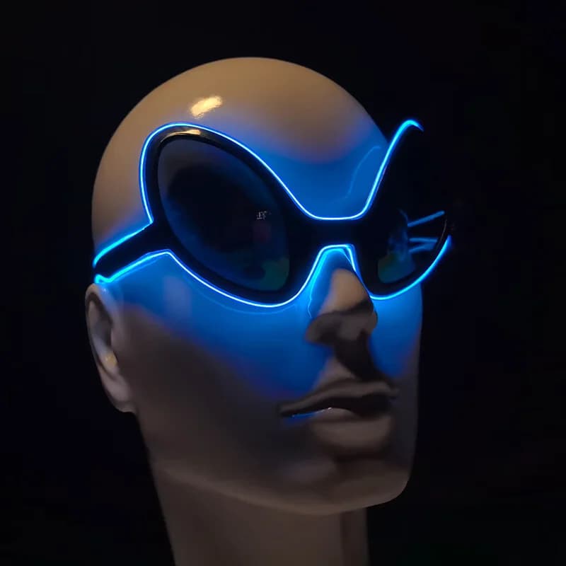 Cool Light Up LED Alien Glasses Luminous ET Glasses Glow In The Dark Men Women Halloween Cosplay Glasses Bar Club Eyewear Props