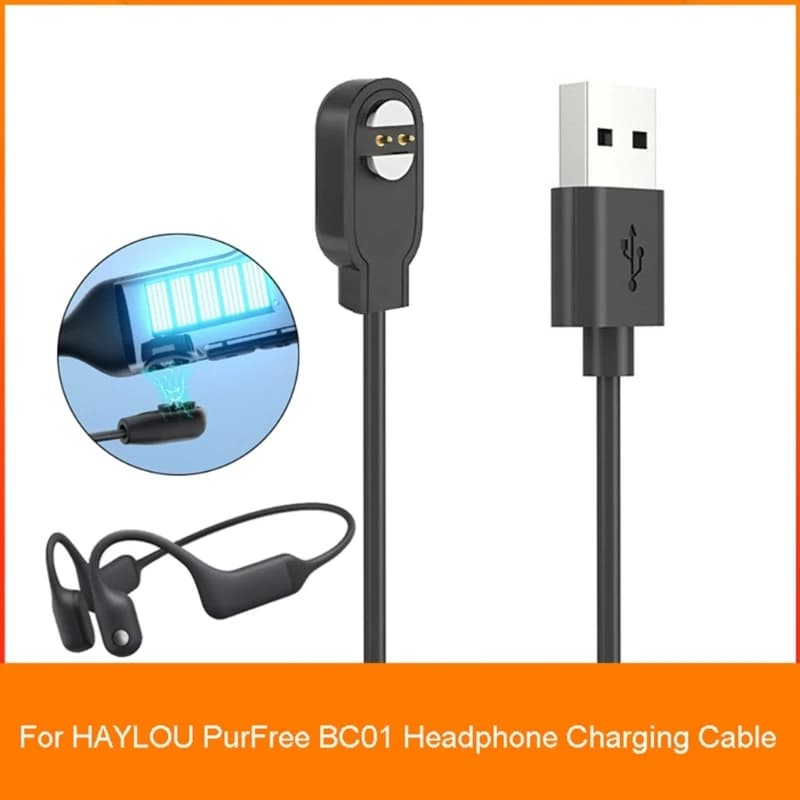 Per HAYLOU PurFree BC01 auricolare cavo di ricarica magnetico adattatore di alimentazione USB stazione di staffa per cavo di ricarica rapida durevole