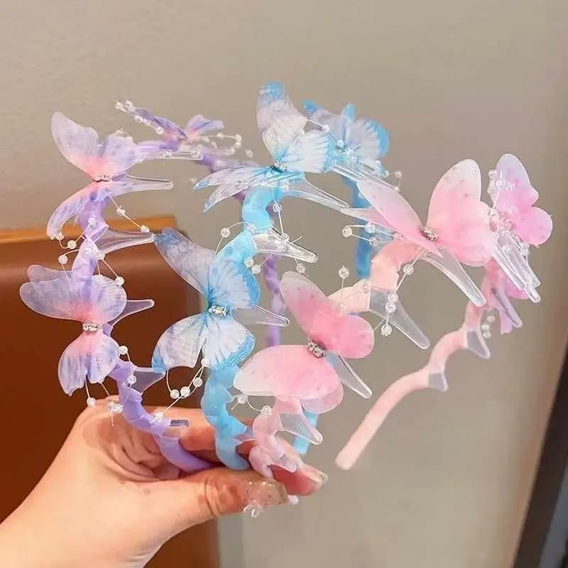 Nuove Fasce per Capelli a Farfalla Colorate per Bambini 2025: Design Ondulato Stile Principessa, Denti Antiscivolo, Vivaci e Fiabeschi, Adatte a Tutti gli Acconciamenti