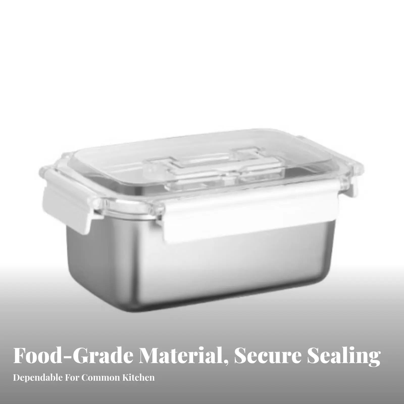 Stainless Steel Container 316L, Portable with Handle, Airtight, Fridge Organizer, for Kitchen, Adult