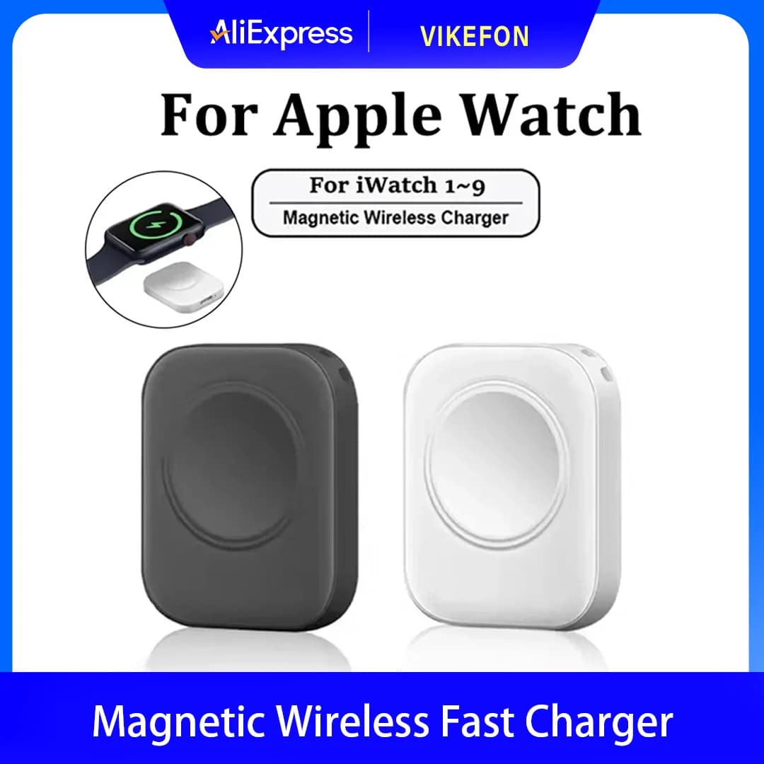 Caricabatterie wireless magnetico rapido per Apple Watch serie 9 8 7 6 5 SE, caricatore con convertitore da Type C a Lightning per iWatch serie 6 5 3 2 1