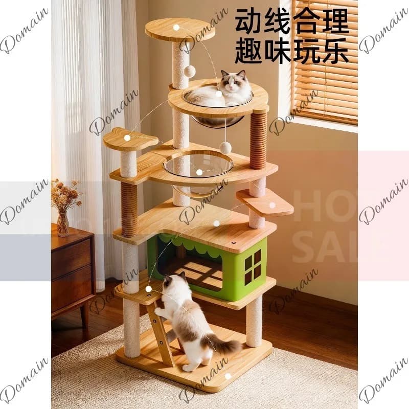 Z43 Cat climbing frame, cat nest, cat tree integrated, large multi-layer multi-functional, does not occupy an area