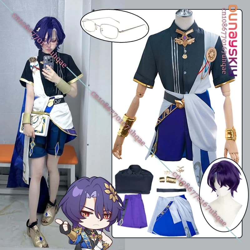 Dr Ratio Gioco Cosplay Honkai: Star Rail Costume Cat Series Dr Ratio Costume Set completo con occhiali Anime Halloween Abiti travestimento