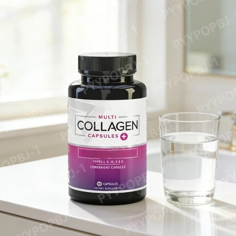Capsules of Collagen Complex with Vitamin C and Hyaluronic Acid, Multi-Type Formula, Nutritional Supplements and Daily Health