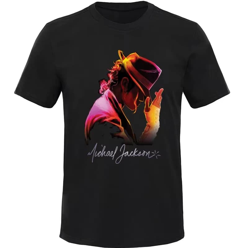 Maglietta Michael Jackson Nuovissima Moda Uomo T-shirt Musicista Hip Hop Manica Corta Crazy Tshirt in Puro Cotone Collo a O Top da Uomo