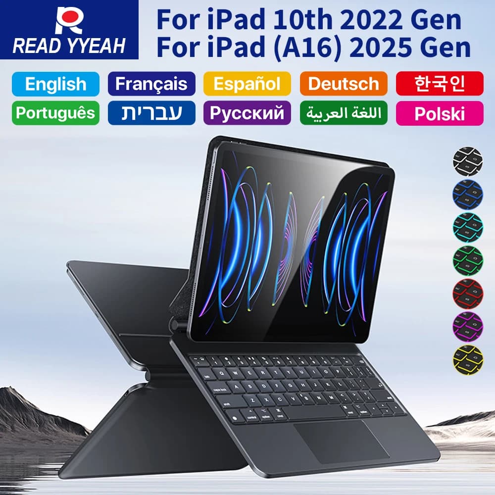 Magic Keyboard con Touch Panel per iPad 10 11a generazione, Custodia Magnetica Smart per iPad A16 A3354 A3355 A3356 A2696, Accessori per Tablet