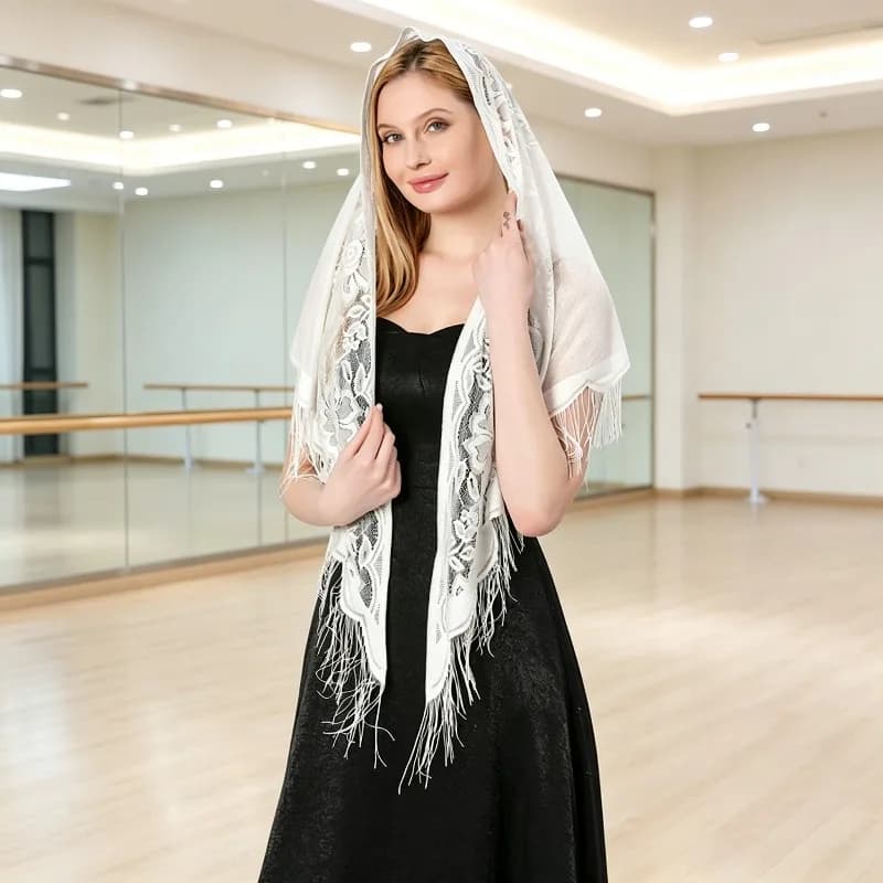 Womens Lace Triangle Shawl Bridal Wedding Banquet Scarf For Bridesmaids Evening Party Dress Matching Accessory Supply