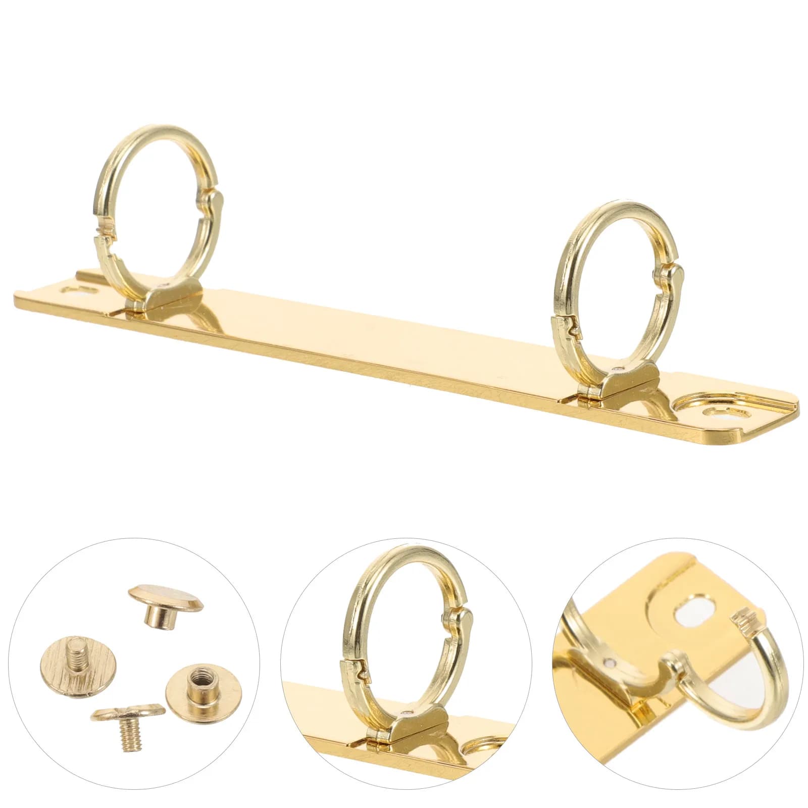 Meccanismo per raccoglitori a 2 anelli, tipo a vite, con dorso in metallo rimovibile per quaderni a fogli mobili, agende, scrapbook e articoli di cancelleria fai da te