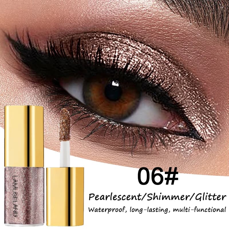 Ombretto Liquido Perlato Impermeabile Glitter Illuminante Lunga Durata per un Look Naturale e Smokey Quotidiano