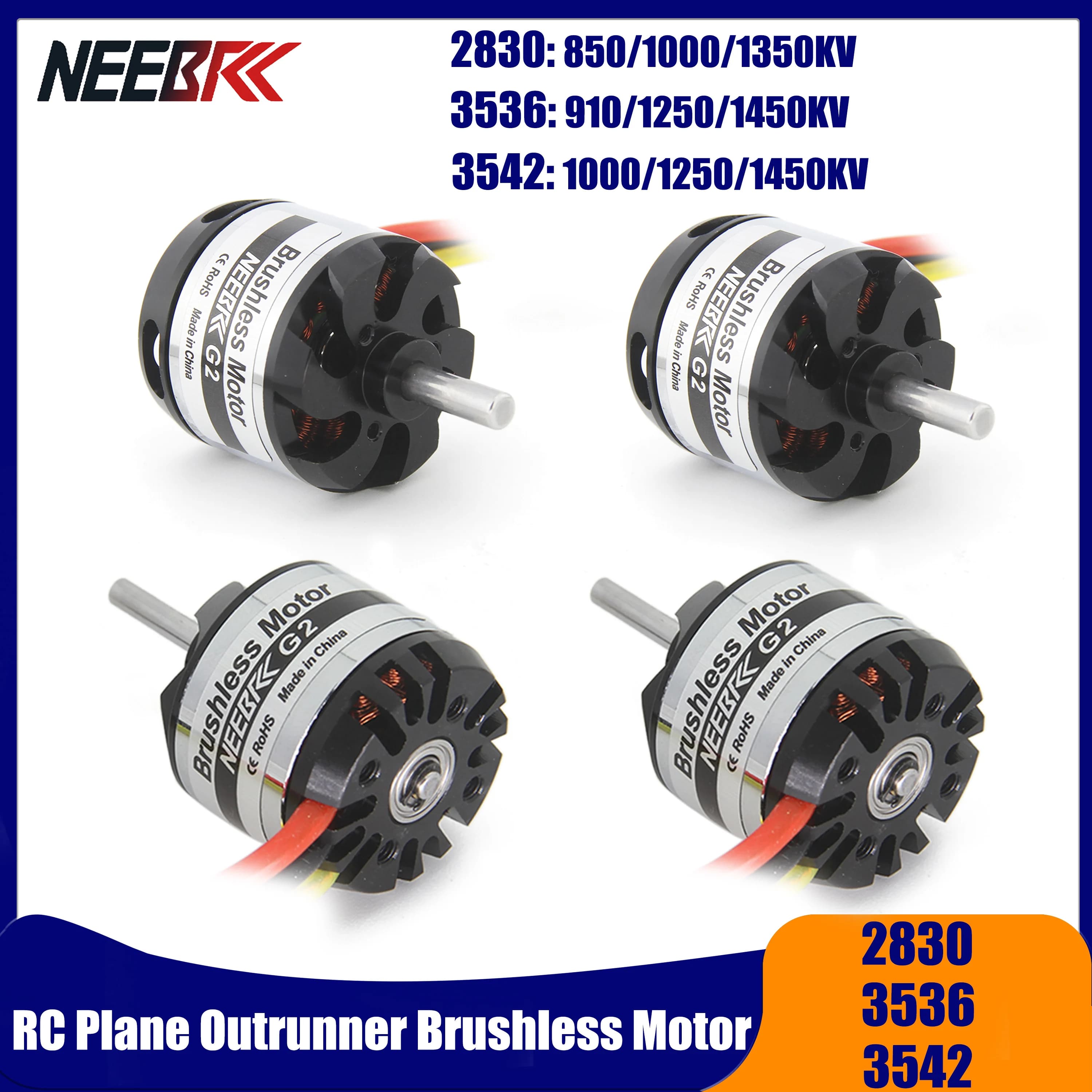 NEEBRC 2830 3536 3542 Motore Brushless Outrunner 2-4S per RC FPV Racing Drone Aereo Elicottero ad ala fissa Quadcopter 30A ESC