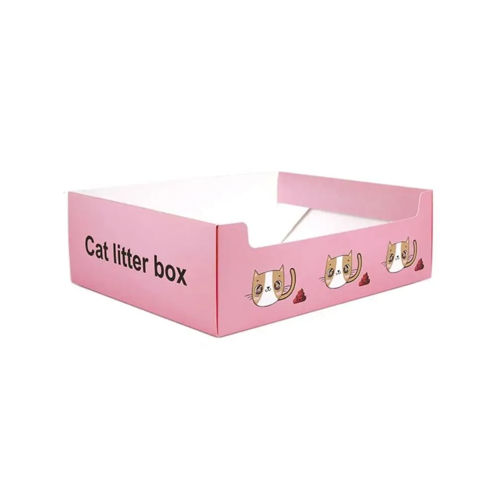 Lettiera per Gatti Pieghevole e Usa e Getta, Impermeabile e Anti-Schizzi, Toilette per Gatti in Carta, Ampio Spazio, Scatola per Sabbia per Gatti