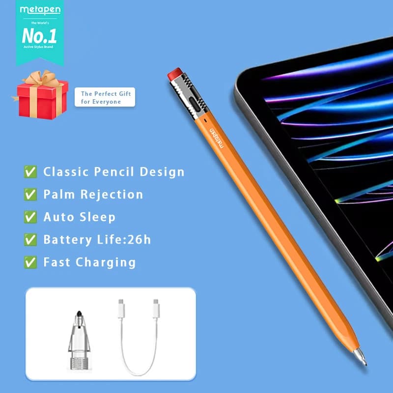 Penna Stilo Metapen Air8 Pro X per iPad, con rilevamento del palmo e attacco magnetico, per tablet iPad/iPad mini/iPad Pro