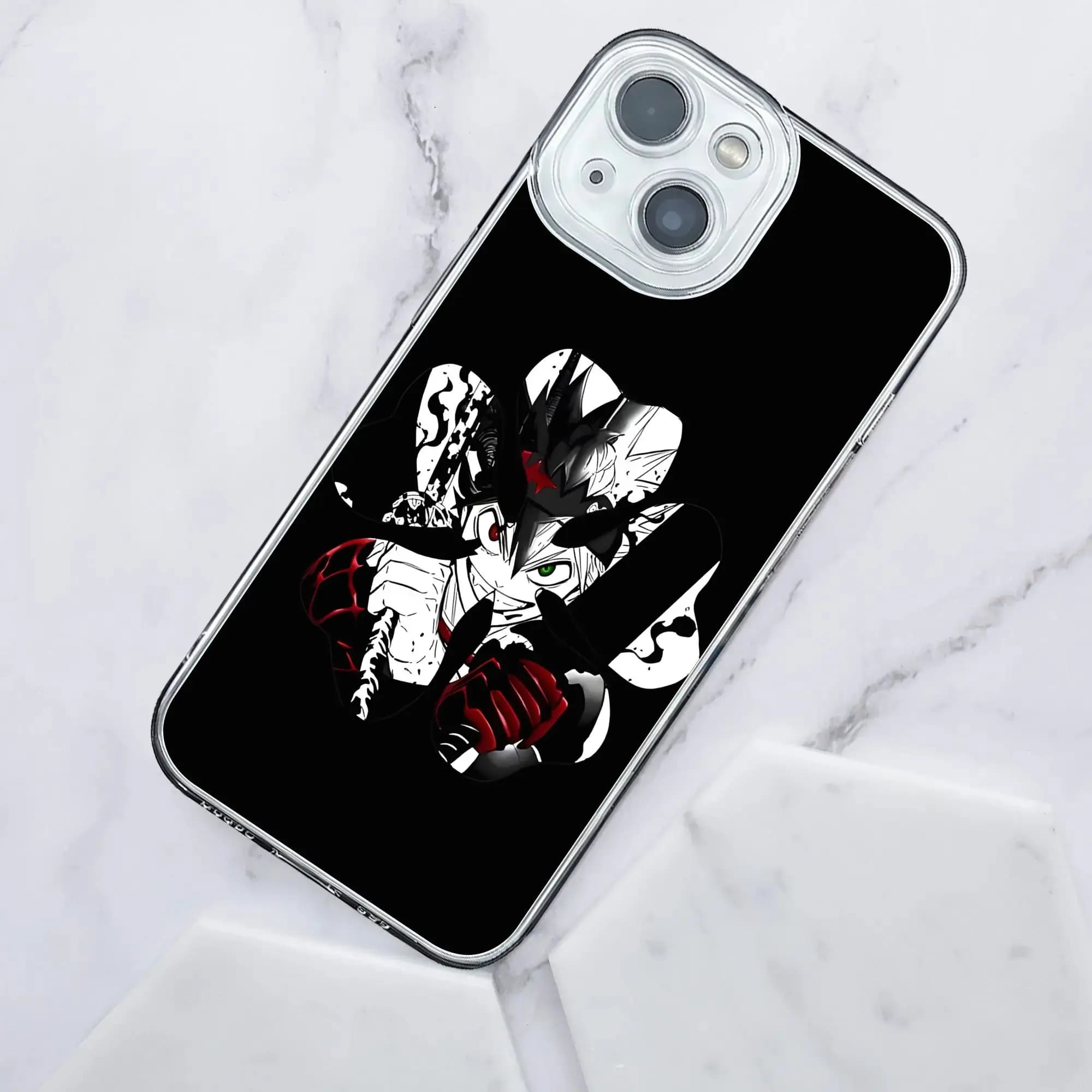 Custodia protettiva Fashion Asta Black Clover per iPhone, vari modelli 17 16 15 14 13 Pro Max