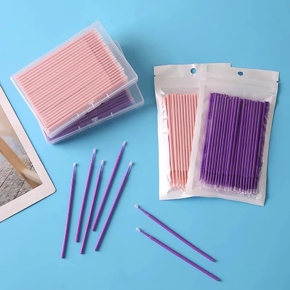300 bastoncini di cotone colorati, micro applicatori monouso per extension ciglia, labbra, mascara, strumenti per il trucco