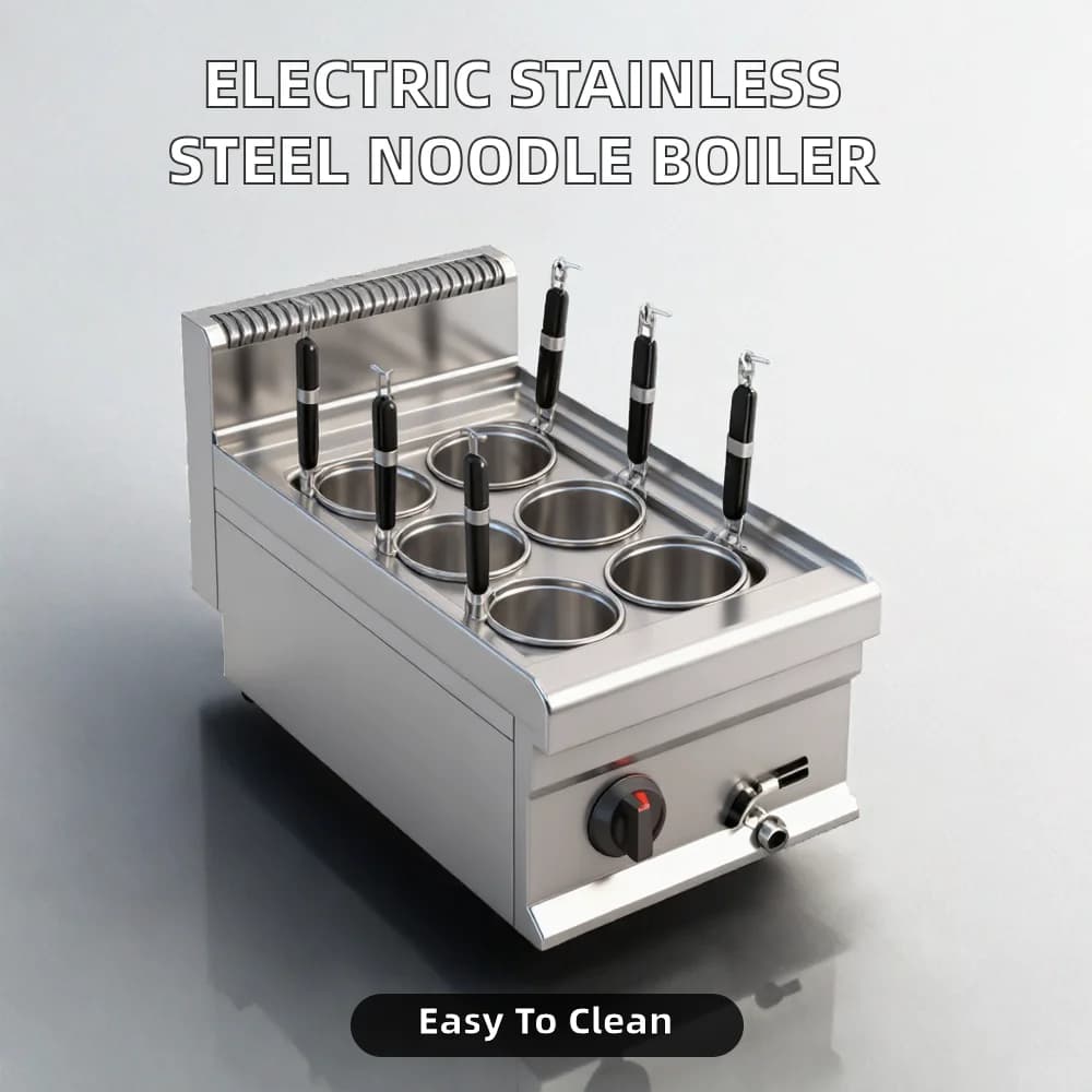 Promotion Commercial Kitchen Electric Stainless Steel Desktop Pasta Cooker Machine 6 Baskets Countertop Noodle Boiler 6000W