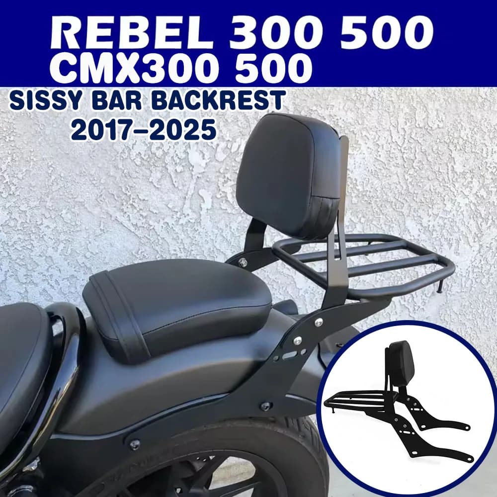 For Honda CMX300 Rebel 300 CMX500 Rebel 500 2017-2025 Backrest Detachable Sissy Bar With Rear Luggage Rack CMX 300 CMX 500 2024