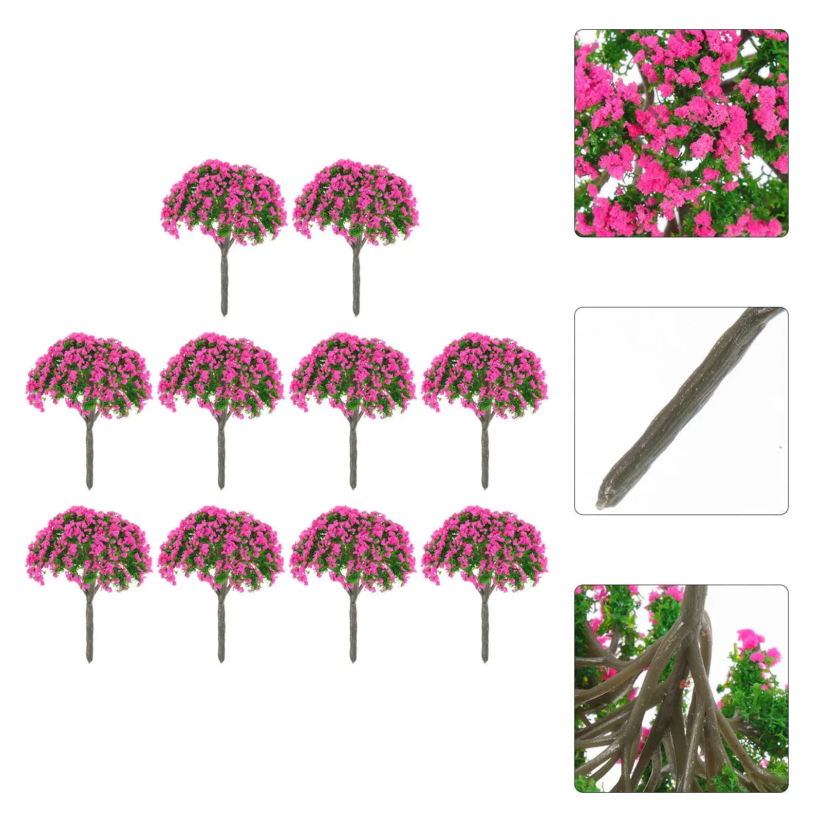 10Pcs Artificial Background Plants Miniature Trees Sand Table DIY Micro Landscape Decorations Simulation Tree Models for Garden