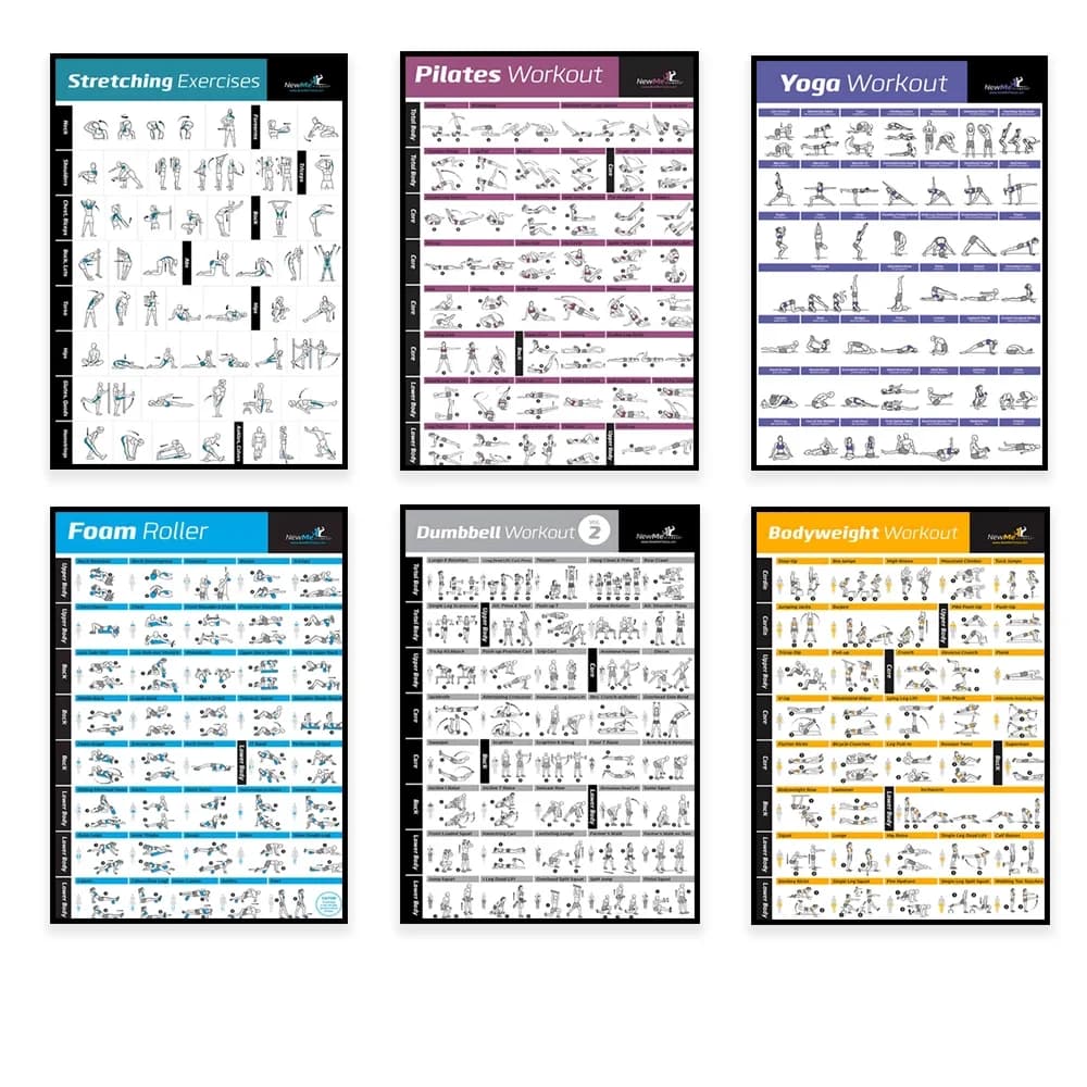 Body Exercise Training Chart Workout Home Gym Fitness Bodybuilding Art Painting Canvas Poster Wall Art Home Decor