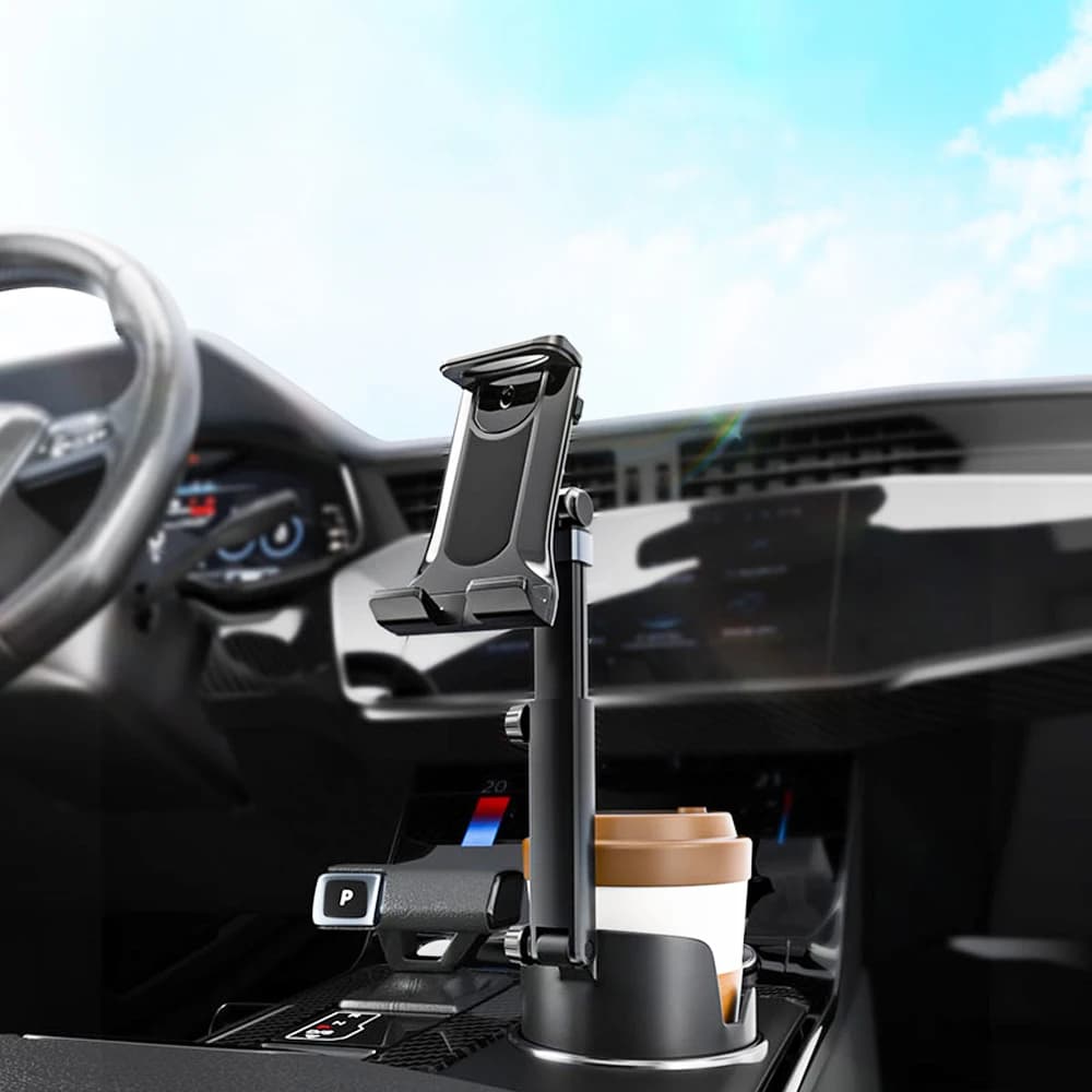 Car Cup Tablet Holder Expander with Cell Phone Mount 360 Rotation Smartphone Auto Interior Accessories