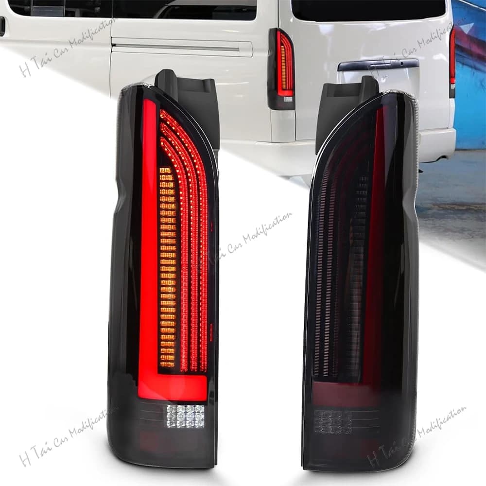 Coppia di Luci Posteriori a LED per Toyota Hiace 2005-2018, Fanali Posteriori, Luci Fendinebbia Posteriori, Indicatori di Direzione Dinamici, Gruppi Ottici per Auto