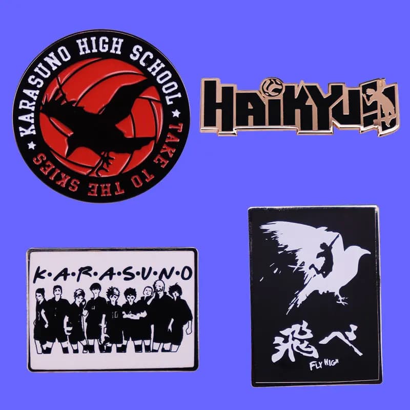 Junior Hot Blood Anime Badge High School Boy Cartoon Character brooch with hood backpack decoration metal pin accessory
