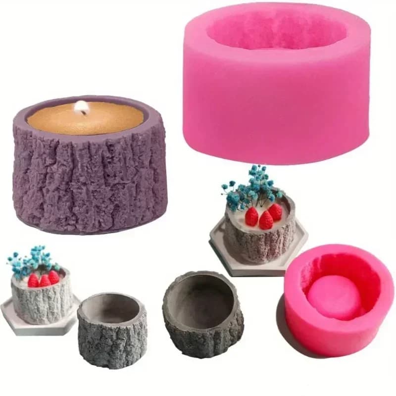 1 pz Nuovo modello 2026 Stampo in silicone avanzato a forma di ceppo d'albero, multifunzionale per posacenere, vaso per piante, portacandele, stampo fai da te per artigianato