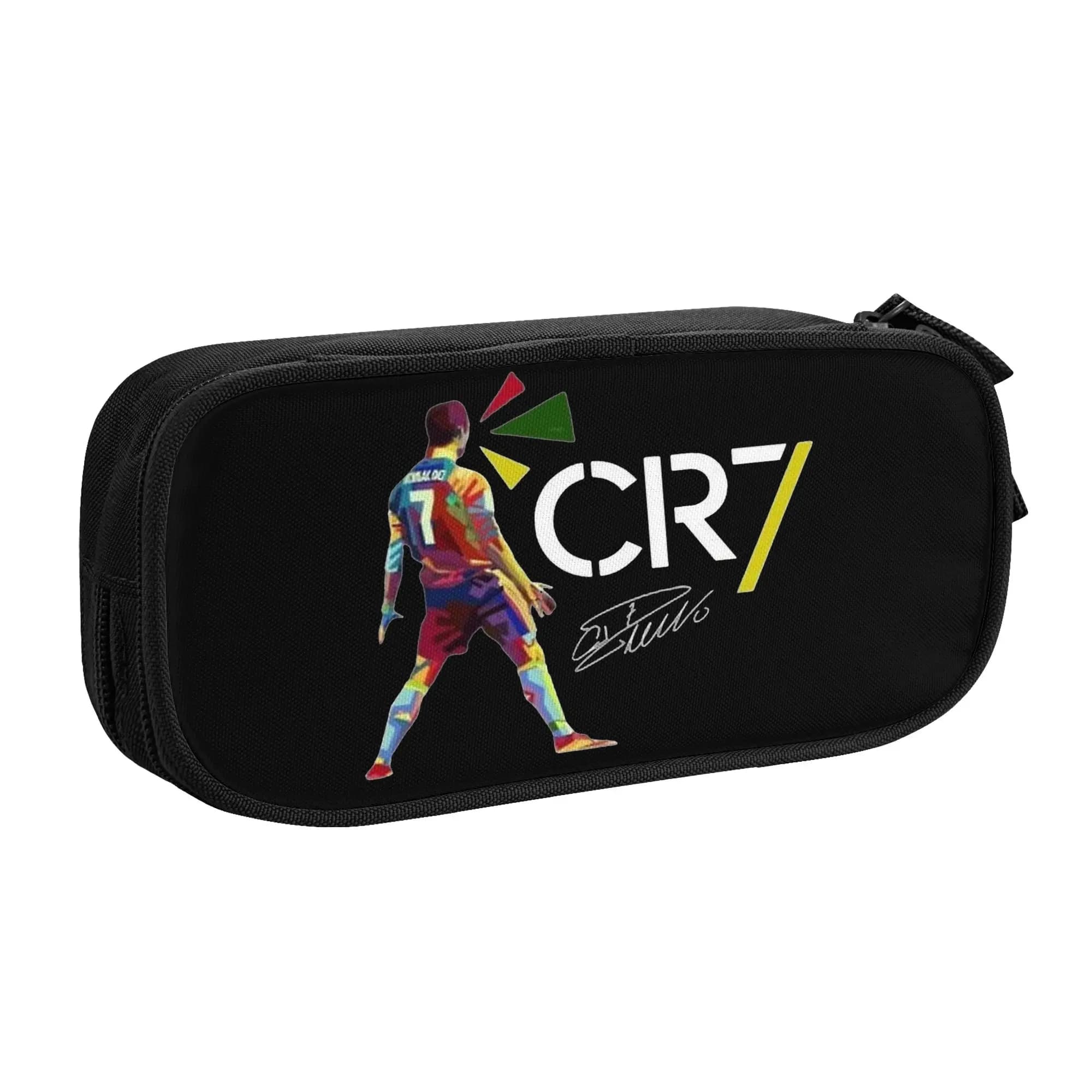Astuccio Portapenne a Tema Calcio Numero CR7, Grazioso Porta Penne a Forma di Pallone, Borsa Grande per Studenti, Astuccio con Cerniera per Materiale Scolastico