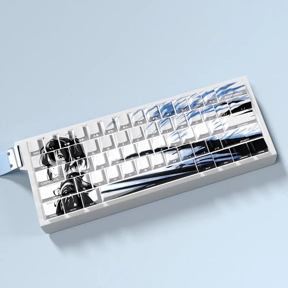 73 Kes Takanashi Rikka Copritasti traslucidi Anime Stampa laterale Copritasti PBT Dye-Sub Cherry per tastiera meccanica Wooting 60 65 68