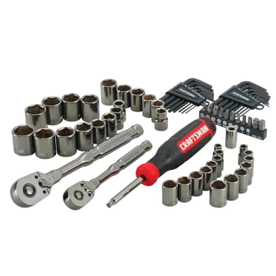 OVERDRIVE Set di Utensili Meccanici da 64 Pezzi in Cromo Antracite, Set di Chiavi a Bussola Standard SAE/Metriche con Valigetta Rigida CMMT99064