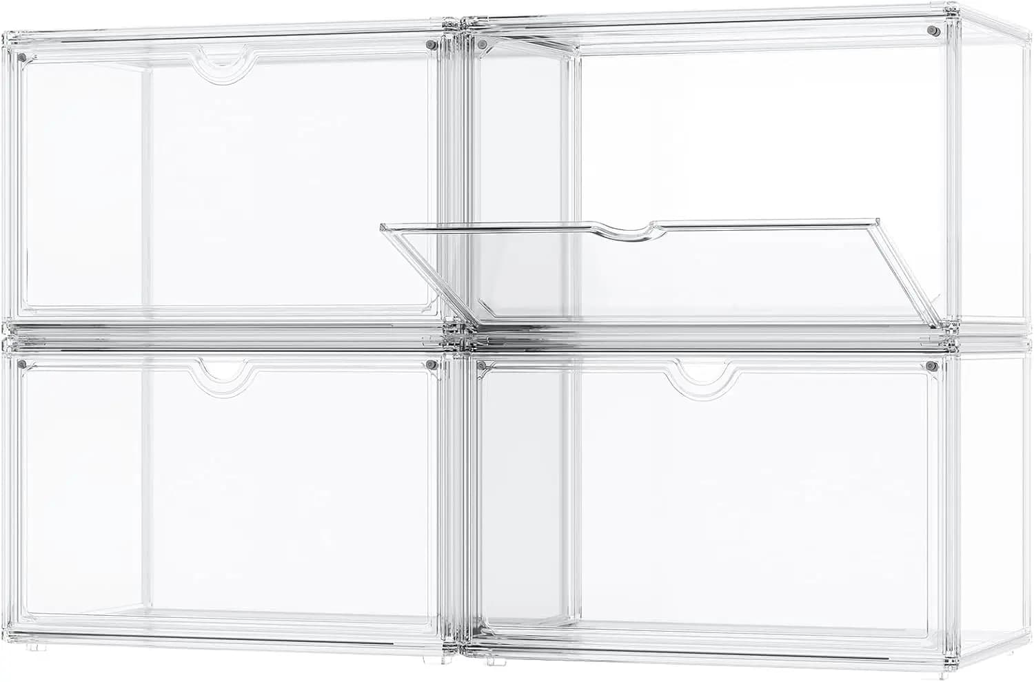 Espositori in Acrilico Trasparente per Oggetti da Collezione - Scatole Impilabili con Coperchio Magnetico, Organizzatore