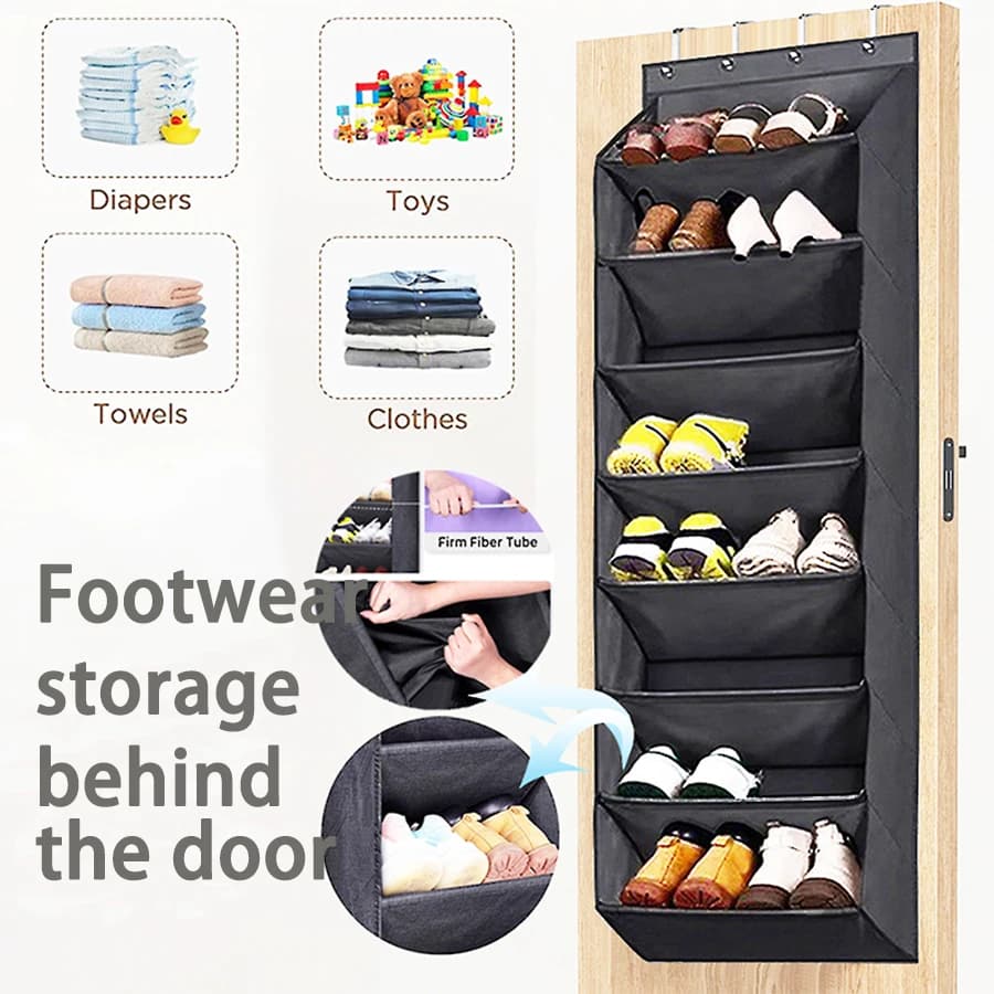 1 Confezione di porta scarpe da appendere a 8/6 strati, borsa porta scarpe da appendere, adatta per casa, camper, dormitorio e altro.