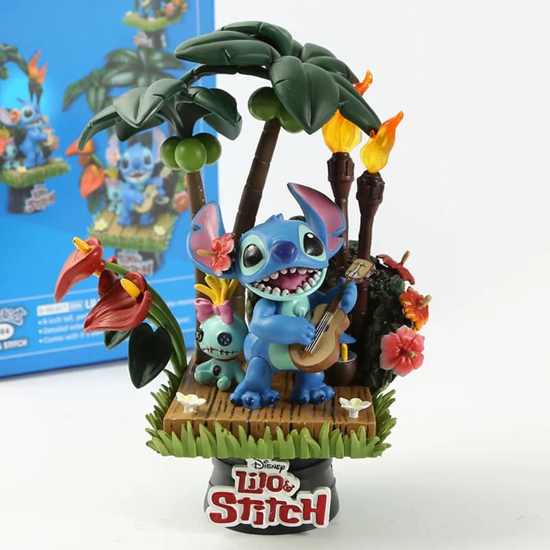 Beast Kingdom Lilo e Stitch Toys Stitch and Scrump Hawaii Holiday Time D-Select 004 Action Figure in PVC Bambole modello da collezione