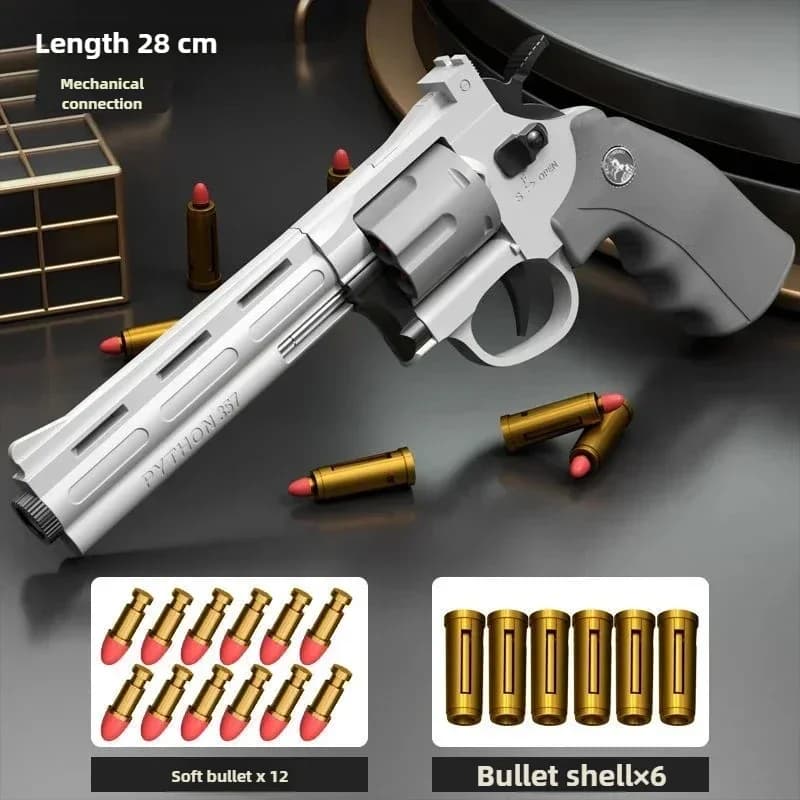 Revolver Soft Bullet Toy per bambini Pistola con espulsione Revolver Pistola staccabile con una sola chiave Tiro continuo