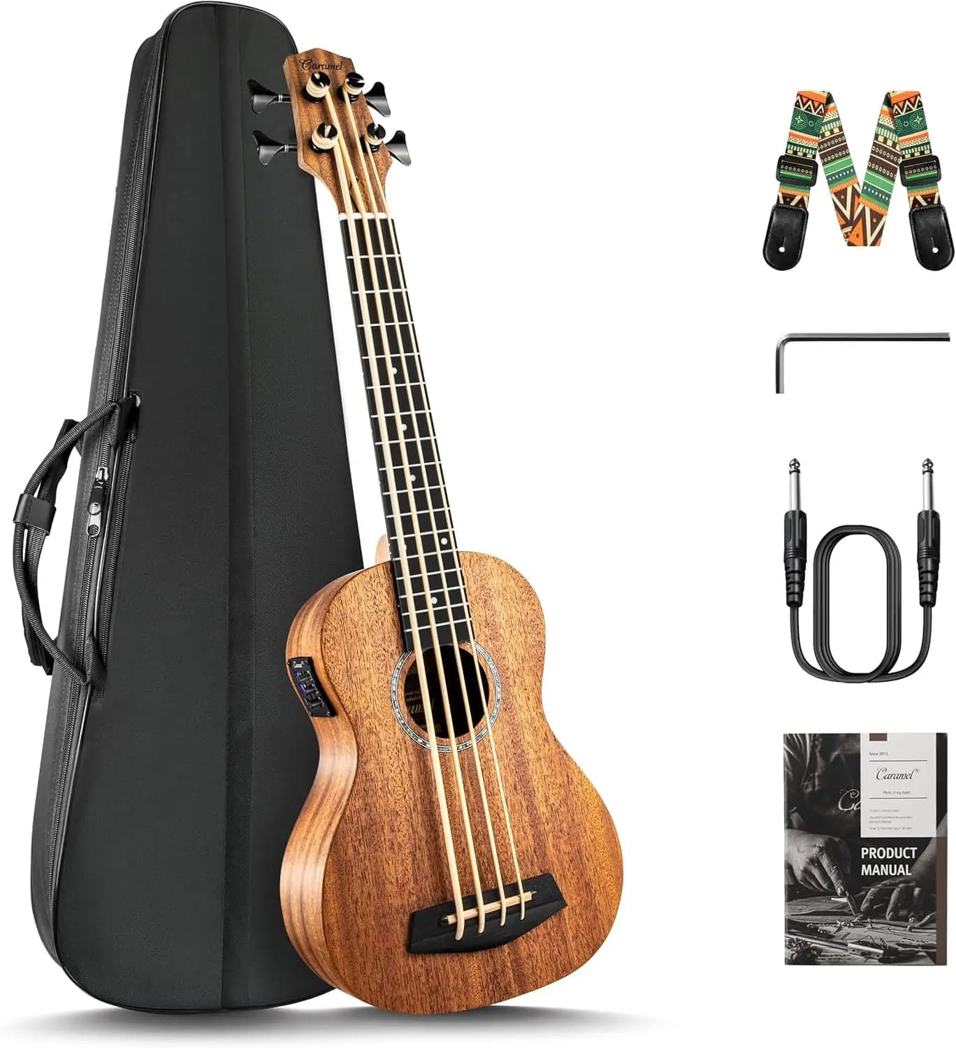 Electric Ukulele Bass - 30-Inch, All Solid Mahogany, E-A-D-G Tuning