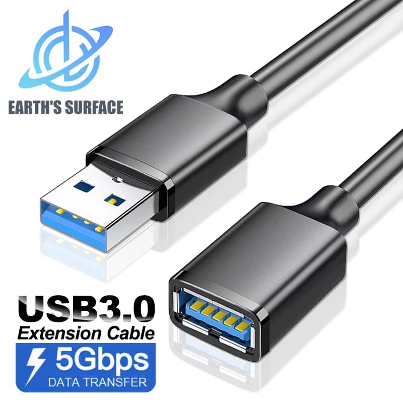 USB 3.0 Eetension Cable 5Gbps Male to Female USB Extender Data Cable for Hard Drive Laptop PC PS4 SSD USB3.0 2.0 Extension Cable