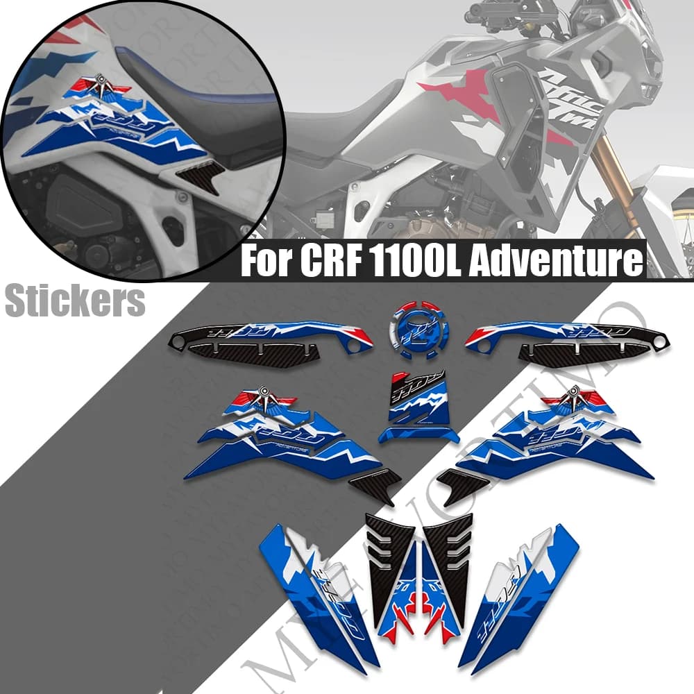 For Honda Africa Twin CRF1100L Adventure 2020-2024 Motorcycle Epoxy Resin Decals Stickers Tank Pad Cap Fairing Fender Handguard