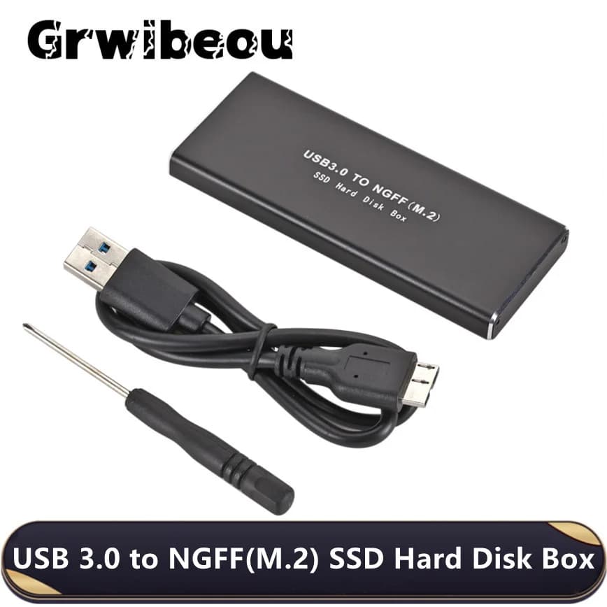 Grwibeou USB 3.0 a NGFF M.2 SSD Disco rigido esterno HDD Box Supporto 2230 2242 2260 2280 Disco rigido USB 3.0 A M2 SSD Case