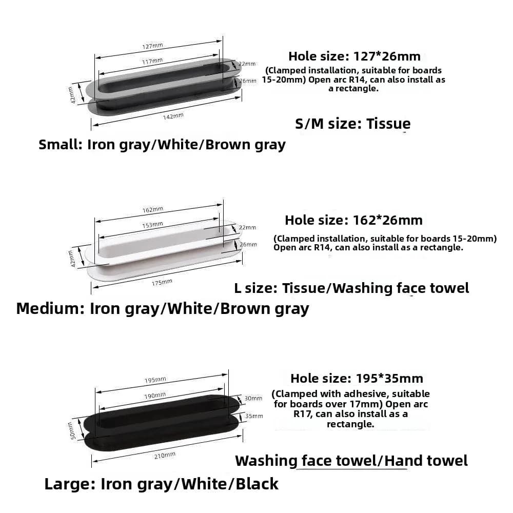 Bathroom Kitchen Plastic Paper Towel Holder Slot Circle Hand Drying Paper Towel Accessory Toilet Paper Hole Cover