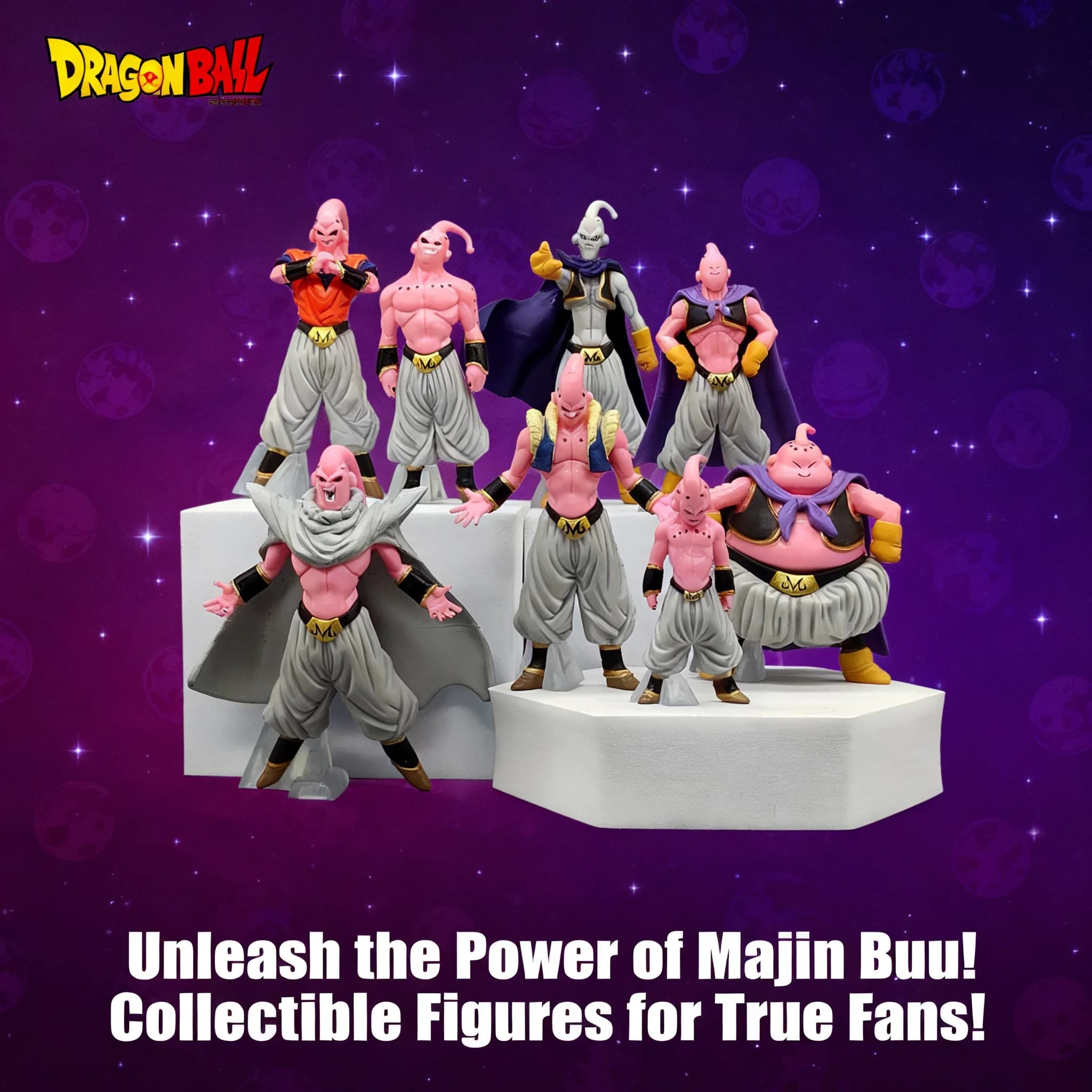 Set di Action Figure Dragon Ball Z Saga Buu, Otto Varianti Incluso Majin Buu Malvagio e Super Saiyan Goku, Modelli da Collezione Anime