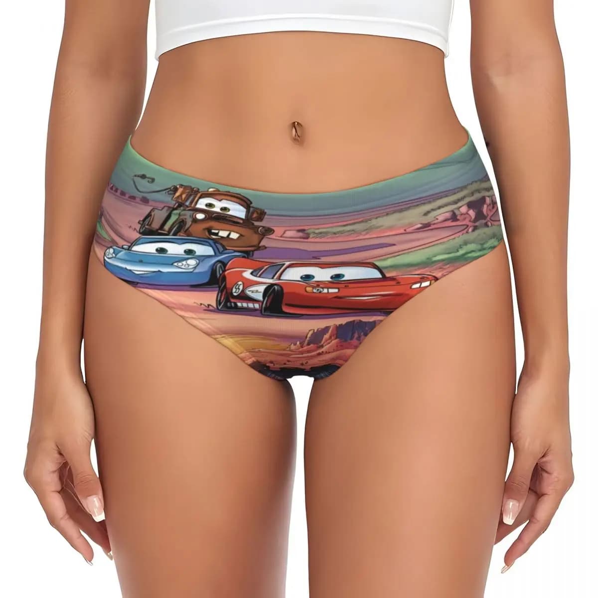 Slip da donna personalizzati Lightning McQueen Anime, traspiranti, a tema auto da corsa
